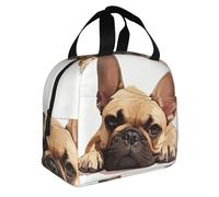FBGHHTY Animal Dog French Bulldog Print Insulated Lunch Bag Meals Drinks Beverages Kids Teenagers Students Travel School