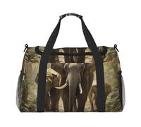 FBGHHTY Asian Elephants Print Versatile Hand Lightweight Tote Foldable Women Men Outdoor Shoulder Travel Bag