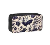 Fbghhty Bat Pattern Print Large-Capacity Pen Case Lightweight Stationery Organizer Pouch Office Daily Wear