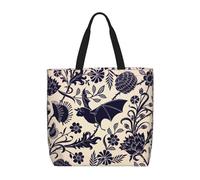 FBGHHTY Bat Pattern Print Large Capacity Shoulder Bag For Women Reusable Lightweight Commute Everyday Tote