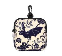 FBGHHTY Bat Pattern Print Square Storage Bag Reusable Organizer Pouch Travel Toiletry for Home Office Gift