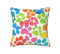 FBGHHTY bear paw Print Pillow Covers Soft Skin-Friendly Square Cushion Cases Bedroom Sofa All Season Decor