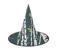 FBGHHTY Beauty Birch Tree Print Unisex Halloween Witch Hat Foldable For Carnivals Masquerades And Cosplay Events