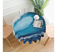 FBGHHTY Big Ocean Wave HD Print Round Tablecloth Outdoor Wedding Indoor Camping Party Holiday Dinner Table Cloth
