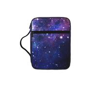 FBGHHTY Blue & Purple Galaxy Print Soft Bible Storage Bag Scripture Holder Waterproof for Worship Travel Devotional