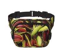 FBGHHTY Carnivorous Plant Print Workout Accessory Square Double Layer Waist Bag Trendy Travel for Men and Women