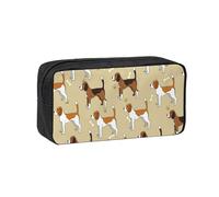 Fbghhty Cartoon Beagle Dogs Print Large-Capacity Pen Case Lightweight Stationery Organizer Pouch Office Daily Wear