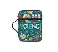 FBGHHTY Cartoon Science Theme Print Soft Bible Storage Bag Scripture Holder Waterproof for Worship Travel Devotional