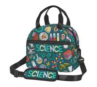 FBGHHTY Cartoon Science Theme Print Stylish Insulated Lunch Bag Large Capacity Cooler Tote Pocket Meals Drinks Snacks