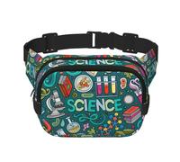 FBGHHTY Cartoon Science Theme Print Workout Accessory Square Double Layer Waist Bag Trendy Travel for Men and Women