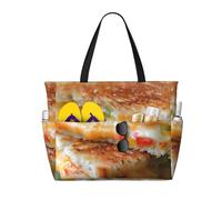 FBGHHTY Cheese Sandwiches Print Waterproof Beach Travel Bag Lightweight Summer Vacation Camping Outdoor Activities