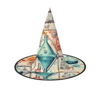 FBGHHTY Chemistry Print Print Unisex Halloween Witch Hat Foldable For Carnivals Masquerades And Cosplay Events