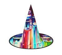FBGHHTY Chemistry Test Tube Print Adults Festive Headwear House Celebrations Carnival Party Hat Cosplay Costume