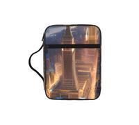 FBGHHTY City Picture Night Print Soft Bible Storage Bag Scripture Holder Waterproof for Worship Travel Devotional