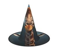 FBGHHTY Clever Giraffe Print Unisex Halloween Witch Hat Foldable For Carnivals Masquerades And Cosplay Events