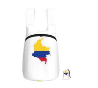 FBGHHTY Colombia Flag Map Print Foldable Backpack Lightweight Bag Travel Hiking Camping Gym Daily Accessory
