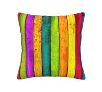 FBGHHTY Colored Wooden Board Print Pillow Covers Soft Skin-Friendly Square Cushion Cases Bedroom Sofa All Season Decor