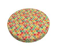 FBGHHTY Colorful Bears Print Round Bar Chair Cushion Cover Washable Circular Seat Protector Dining Room Kitchen
