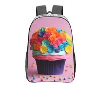 FBGHHTY Colorful Cupcakes Rainbow Flower Cake Print Transparent Backpack Large Clear Pvc Bag School Student Men Women Work Travel