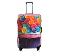 Fbghhty Colorful Cupcakes Rainbow Flower Cake Print Universal Suitcase Cover for Travel Elastic Washable Travel Cover Luggage Protector