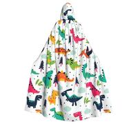 FBGHHTY Colorful Dinosaurs1 Print Halloween Hooded Cloak Full Length Adult Unisex Carnival Cloaks With For Cosplay
