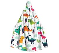 Fbghhty Colorful Dinosaurs1 Print Hooded Cloak Medieval Halloween Costume Adult Men Women Carnival Parties Cosplay