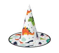 FBGHHTY Colorful Dinosaurs1 Print Unisex Halloween Witch Hat Foldable For Carnivals Masquerades And Cosplay Events