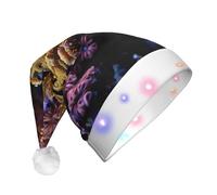 FBGHHTY Coral Reef Print Led Christmas Hat For Adults Holiday Xmas Hats Party Supplies And Decorations