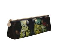 FBGHHTY Couple Parrots Olive Print Student Pencil Case Large Capacity Triangle Pouch Daily Essentials School College