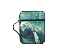 FBGHHTY Crazy Save Manatee Print Soft Bible Storage Bag Scripture Holder Waterproof for Worship Travel Devotional