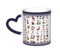 FBGHHTY Cute Chihuahua Pug Pattern Print Starry Sky Color Changing Mug Ceramic Anniversary Graduation Coffee Mugs Gift