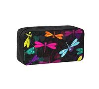 Fbghhty Cute Dragonfly Print Large-Capacity Pen Case Lightweight Stationery Organizer Pouch Office Daily Wear
