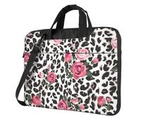 FBGHHTY Cute Pink Rose Mix Leopard Pattern Print Functional Laptop Bags Cute And Lightweight Computer Bag For Various Laptop