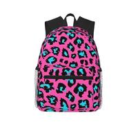 FBGHHTY Cute Turquoise Leopard Print Lightweight Casual Backpack Dual Shoulder Bag For Travel Hiking Work Commuting