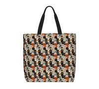 FBGHHTY Dogs Pattern Print Large Tote Lightweight Shoulder Bag For Shopping Travel Work Beach Eco-Friendly