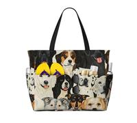 FBGHHTY Dogs pattern Print Waterproof Beach Travel Bag Lightweight Summer Vacation Camping Outdoor Activities