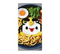 FBGHHTY Egg Cup Noodle Ramen Print Soft Towel Quick-Dry Bath Towels Reusable Versatile Men Women Holiday Daily Use