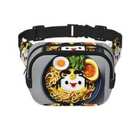 FBGHHTY Egg Cup Noodle Ramen Print Workout Accessory Square Double Layer Waist Bag Trendy Travel for Men and Women