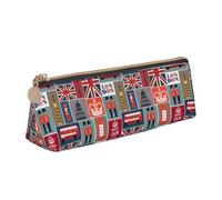 FBGHHTY England Symbols Print Student Pencil Case Large Capacity Triangle Pouch Daily Essentials School College
