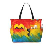 FBGHHTY Fantastic Parrot Feather Print Large Capacity Beach Travel Bag Unisex Waterproof Lightweight Tote Vacation Camping