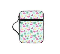 FBGHHTY Flamingo Ice Cream Fruit Print Soft Bible Storage Bag Scripture Holder Waterproof for Worship Travel Devotional