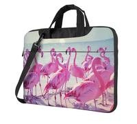 FBGHHTY Flock Of Pink Flamingos On The Beach Print Functional Laptop Bags Cute And Lightweight Computer Bag For Various Laptop