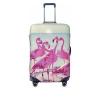 Fbghhty Flock of Pink Flamingos on The Beach Print Universal Suitcase Cover for Travel Elastic Washable Travel Cover Luggage Protector