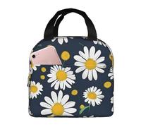 FBGHHTY Floral Daisies Pattern Print Functionality Lunch Bag Reusable Pouch Keep Food Warm School Picnics Adults Kids