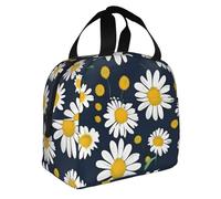 FBGHHTY Floral Daisies Pattern Print Insulated Lunch Bag Meals Drinks Beverages Kids Teenagers Students Travel School