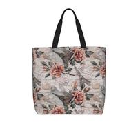 FBGHHTY Flower Paris Eiffel Tower Print Large Capacity Shoulder Bag For Women Reusable Lightweight Commute Everyday Tote