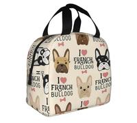 FBGHHTY French Bulldog Print Insulated Lunch Bag Meals Drinks Beverages Kids Teenagers Students Travel School