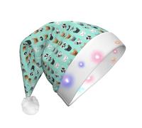FBGHHTY French Bulldog1 Print Led Christmas Hat For Adults Holiday Xmas Hats Party Supplies And Decorations