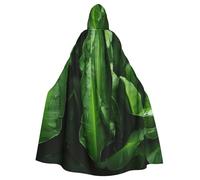 FBGHHTY Fresh Banana Leaves Print Halloween Hooded Cloak Full Length Adult Unisex Carnival Cloaks With For Cosplay
