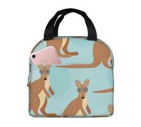 FBGHHTY Funny for Kangaroo Zoo Print Functionality Lunch Bag Reusable Pouch Keep Food Warm School Picnics Adults Kids